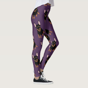 Legging Do minuto do Pin caneleiras do Pinscher diminuto
