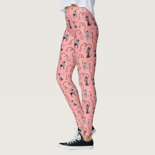 Legging Do preto cor-de-rosa retro da modificação do 50 