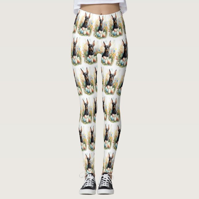 Legging Doberman com Ovos de Páscoa (Frente)