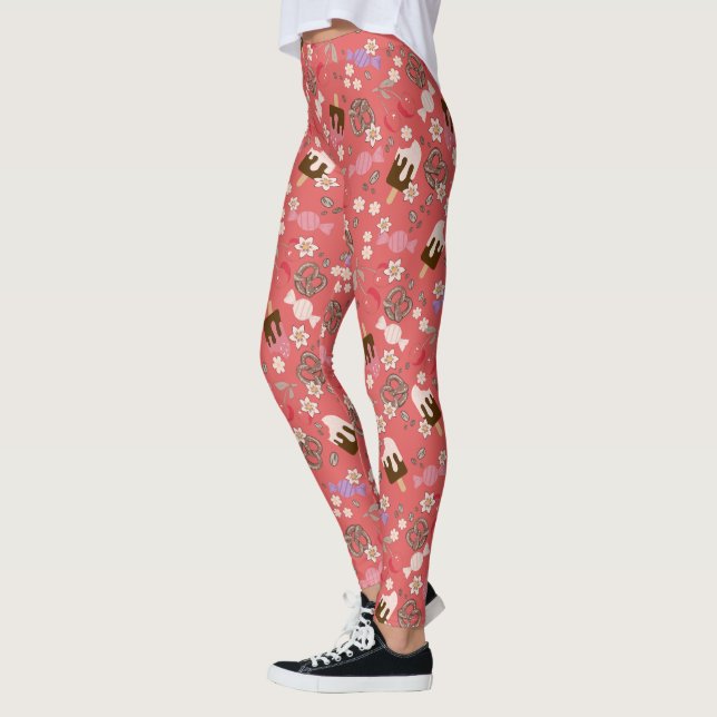 Legging Doce e Salgado Padrão Vermelho (Esquerda)