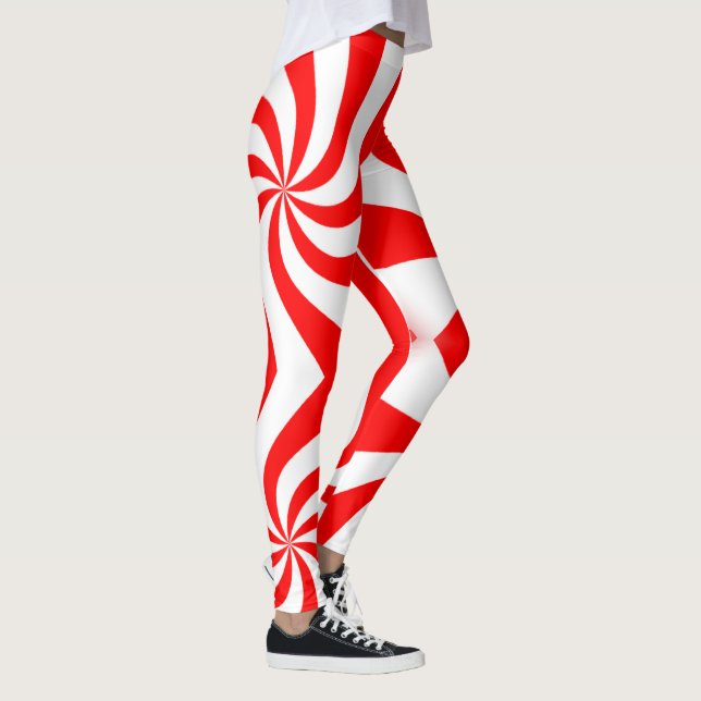 Legging doce espiralado vermelho e branco (Direita)