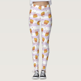 Legging Doce Milho de Candy e Estrelas Padrão de Halloween