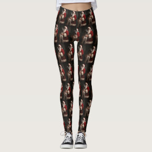 Legging Dogue Alemão com Papai Noel Natal Festivo
