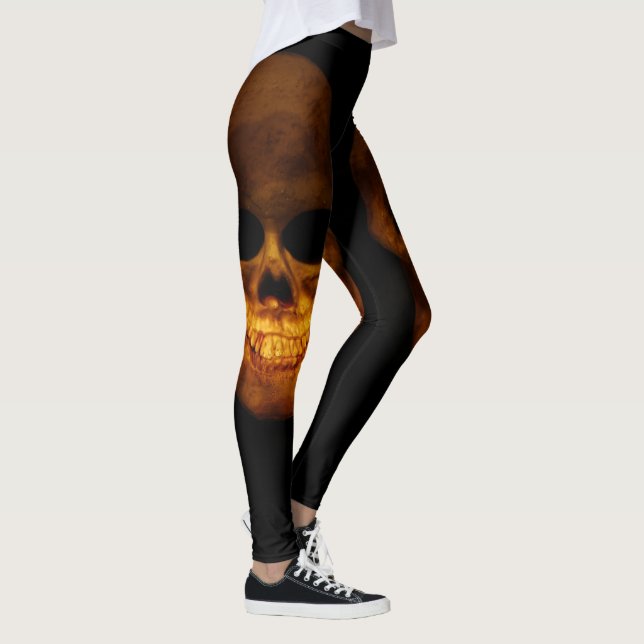 Legging Dois crânios humanos assustadores (Direita)