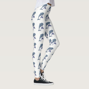 Legging Dois golfinhos tropicais que saltam ao lado de se
