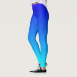 Legging Dois tons azul de gradiente, padrão azul claro<br><div class="desc">Dois tons azul de gradiente, padrão azul claro</div>