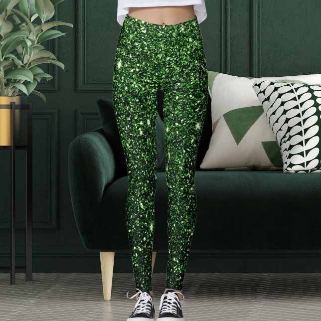 Legging Dom de Padrão de Brilhante Verde Moderno (Criador carregado)