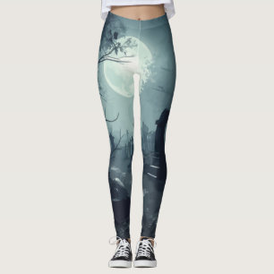 Legging Domínio da Morte: Uma Vista de Cemitério Spooky