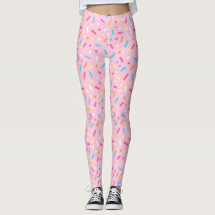 Legging Donut com Glacê Rosa Fofo e Confeitos