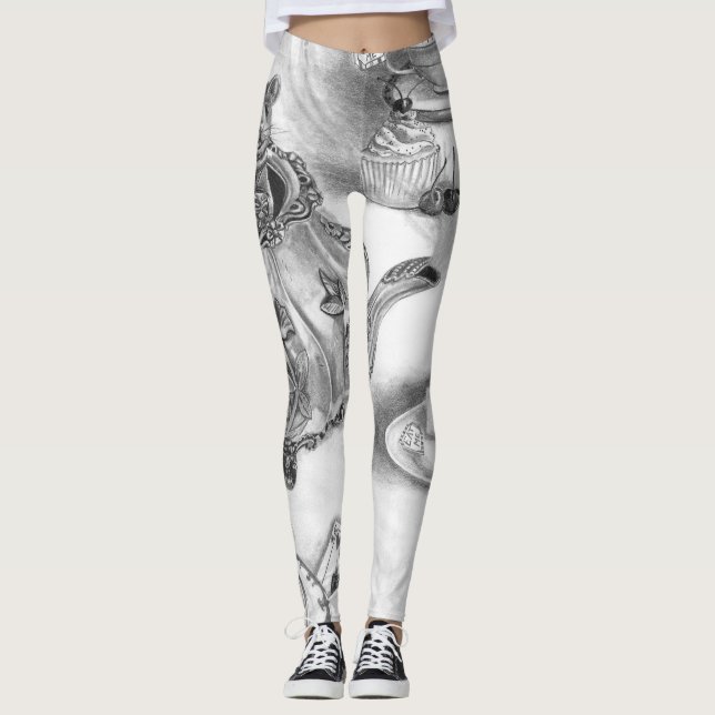 Legging Dormouse por todo o lado em caneleiras Alice no (Frente)