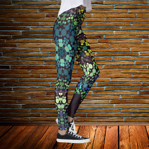 Legging Dot Mandala Flor Azul Amarelo e Roxo