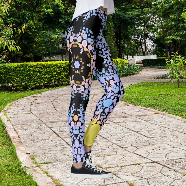Legging Dot Mandala Flor Azul e Amarelo (Criador carregado)