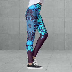 Legging Dot Mandala Flor Azul e Roxo