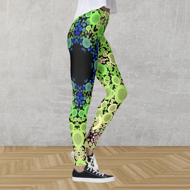 Legging Dot Mandala Flor Azul Verde e Amarelo (Criador carregado)