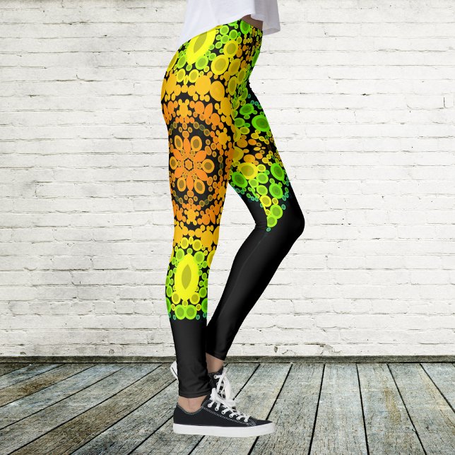 Legging Dot Mandala Flor Laranja Amarelo Verde e Azul (Criador carregado)