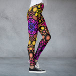 Legging Dot Mandala Flor Puro e Amarelo<br><div class="desc">Esta flor de ponto de ranhura foi inspirada por mandalas de tinta. Padrões geométricos triviais para o hippie moderno!</div>