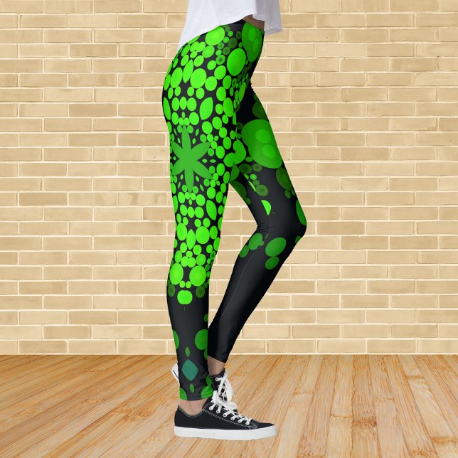 Legging Dot Mandala Flor Verde e Preto (Criador carregado)