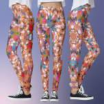 Legging Dot Mandala Orange Blue Pink e White<br><div class="desc">Esta manivala apresenta cor de laranja,  azul,  rosa e branco e foi inspirada por mandalas de pontos de tinta. Padrões geométricos triviais para o hippie moderno!</div>