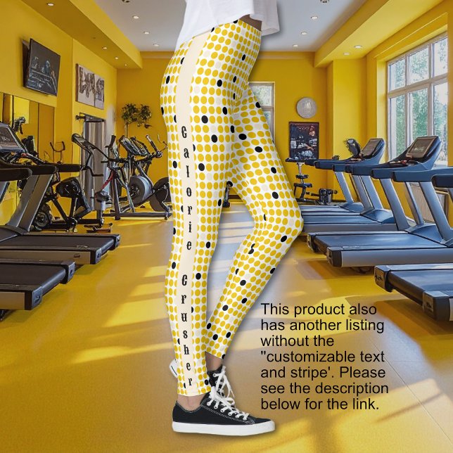 Legging Dot Matrix - Opção de texto preto e amarelo creme (Dot Matrix - Yellow Cream Black-Text Option Leggings)