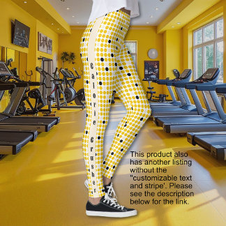 Legging Dot Matrix - Opção de texto preto em amarelo creme