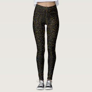 Legging Dourada brilho em fundo preto