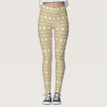 Legging Dourada Fair Isle<br><div class="desc">Allover de leggings de impressão num feriado divertido isle impressão. Perfeito para sua próxima festa feia de suéter de Natal ou só para espalhar alegria o inverno todo!</div>