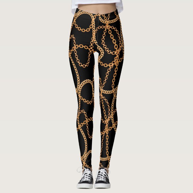 Legging Douradas Cadeias de Luxo  (Frente)