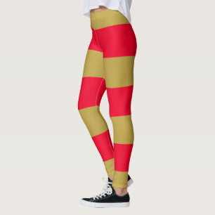 Legging Douradas e vermelhas