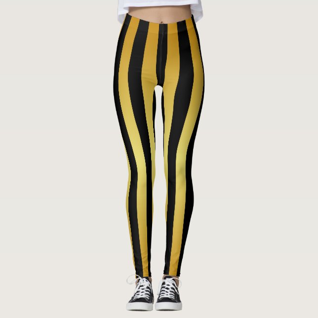 Legging Douradas faixas na sua cor (Frente)