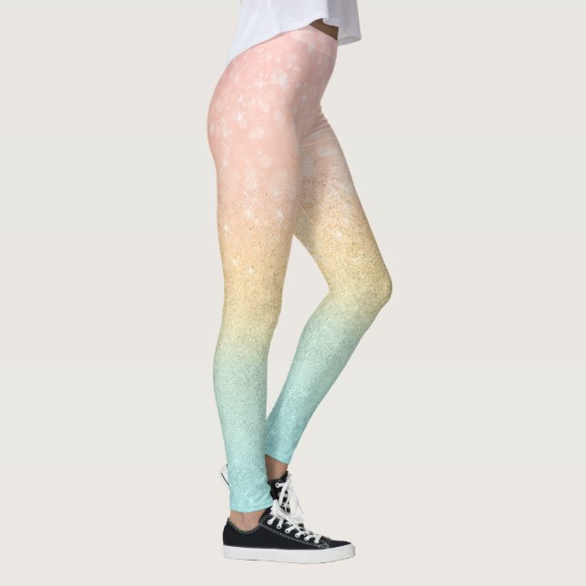 Legging Dourado cor-de-rosa, vírgula, Ombre Luxury Design (Direita)