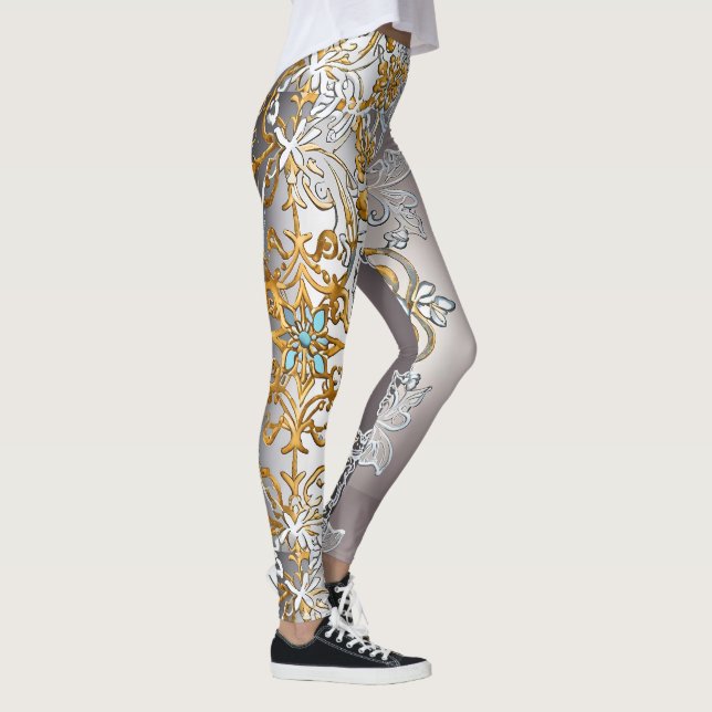 Legging Dourado E Lace De Prata Caleidoscópio (Direita)