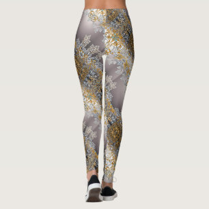 Legging Dourado E Lace De Prata Caleidoscópio