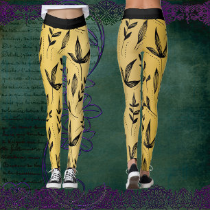 Legging Dourado e negro deixa arte moderna chinesa minimal