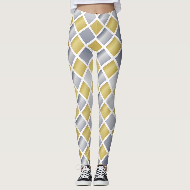Legging Dourado e Prata (Verificado em Diamante) (Frente)