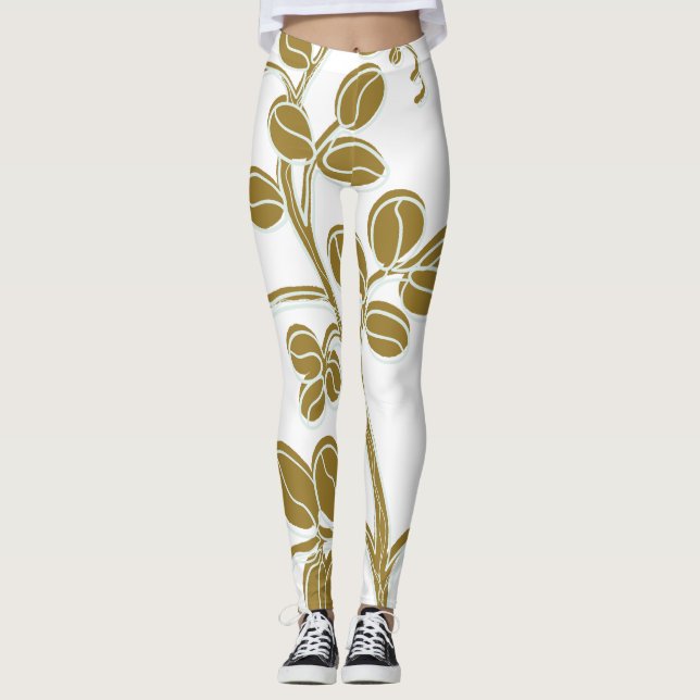 Legging Dourado Floral (Frente)