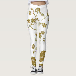 Legging Dourado Floral