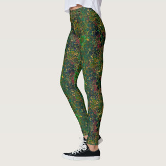 Legging Dourado Floral - Verde