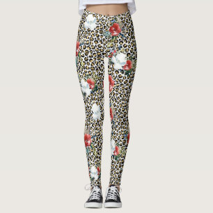 Legging Dourado Leopardo - Impressão Vermelho - Floral Br