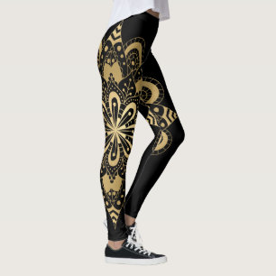 Legging Dourado Mandala Black Boho