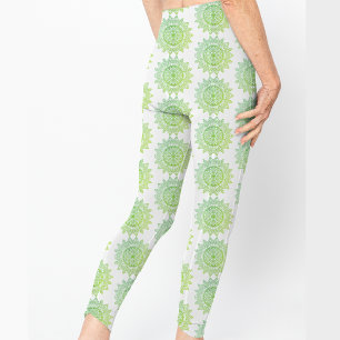 Legging Dourado padrão elegante de Mandala Elegante Bonito
