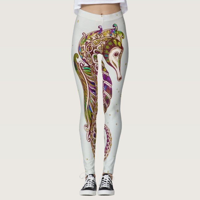 Legging Dourado Verão Arco-Arco-Arco-Marinho Glitter (Frente)
