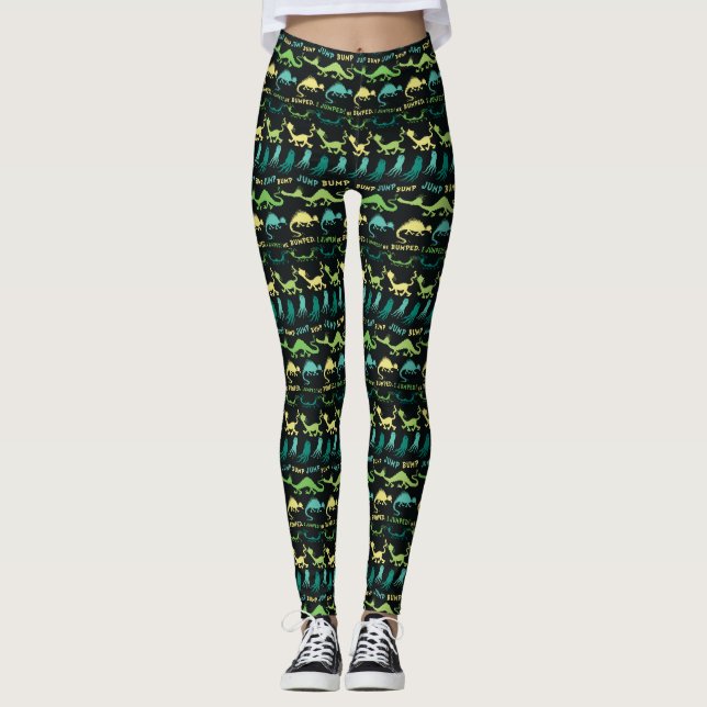 Legging Dr. Seuss | Padrão de Halloween "Bump Jump" (Frente)