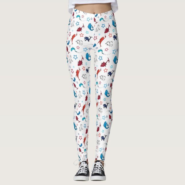 Legging Dr. Seuss | Um Peixe Dois Peixes Padrão de Estrela (Frente)