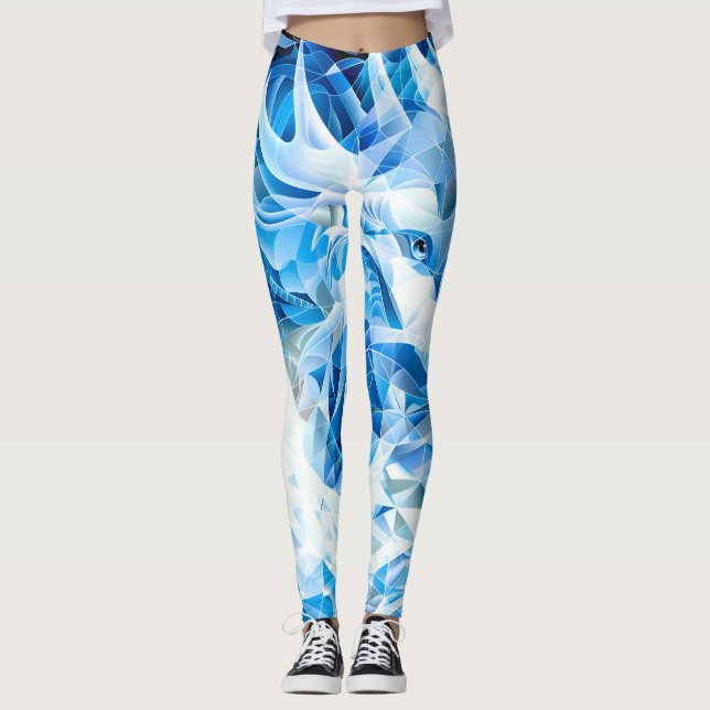 Legging Dragão Mosaico Azul Sky (Frente)