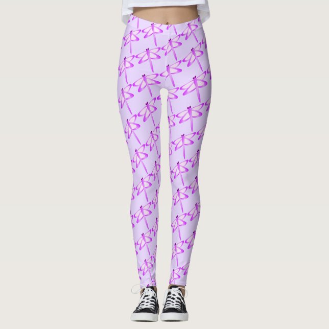 Legging Dragões Roxos Que Você Escolhe Cor De Fundo (Frente)