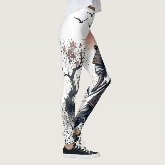 Legging Dual Sword Samurai Warrior Ink Art