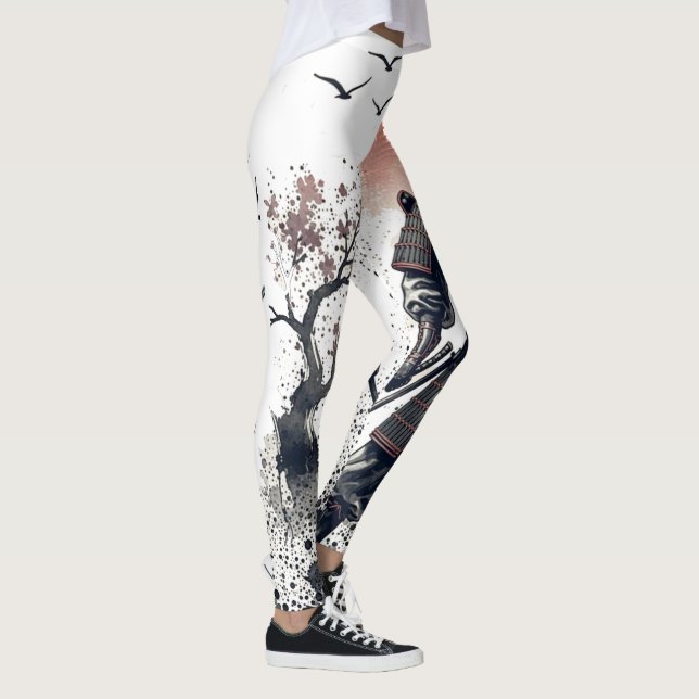 Legging Dual Sword Samurai Warrior Ink Art (Direita)