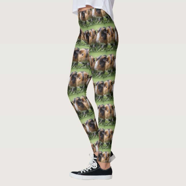Legging Duas Cobaias Bebês Tigradas, (Esquerda)