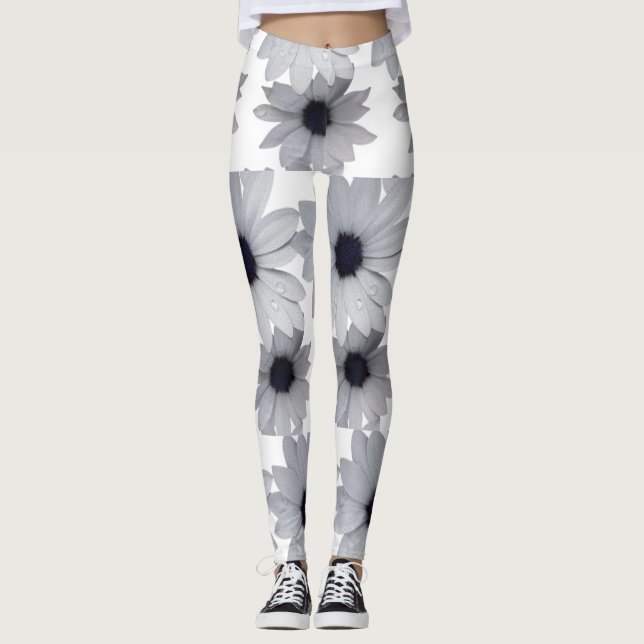 Legging duas flores brancas (Frente)