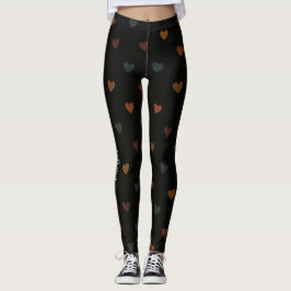 Legging Dull Color Heart Pattern